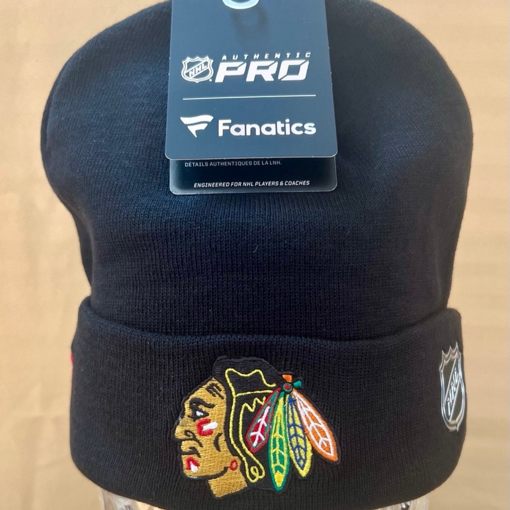 Fanatics Black NHL Chicago Blackhawks Authentic Pro Beanie